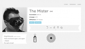 Profile page