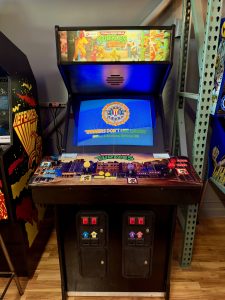 Teenage Mutant Ninja Turtles arcade game displaying "Winners don't use drugs" screen
